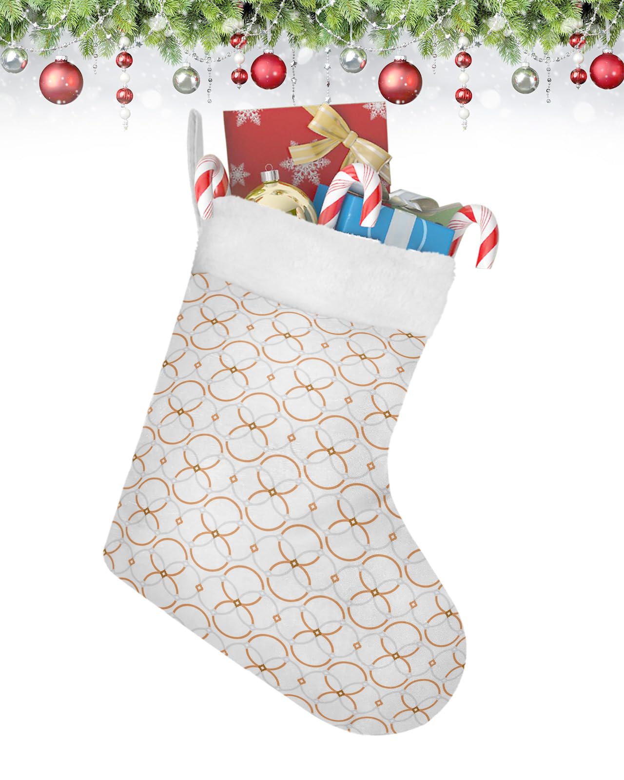 Amazon.com: Christmas Stockings 1 pcs Geometric Pattern Round